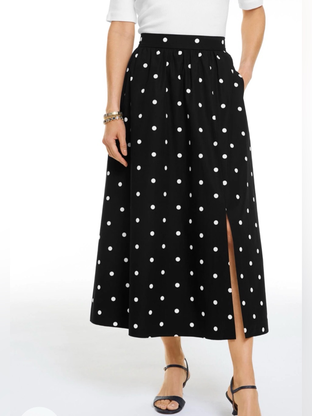 Nwt Fit & Flare Maxi Skirt - Garden Dot Talbots